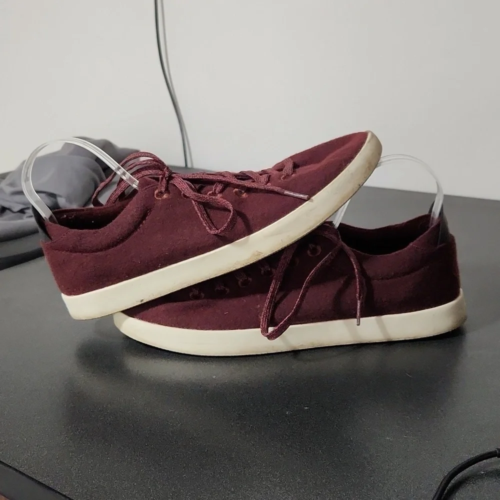 Men's Burgundy Poker Piper Wool Sneakers Size 12 by Allbirds - Picture 5 of 7